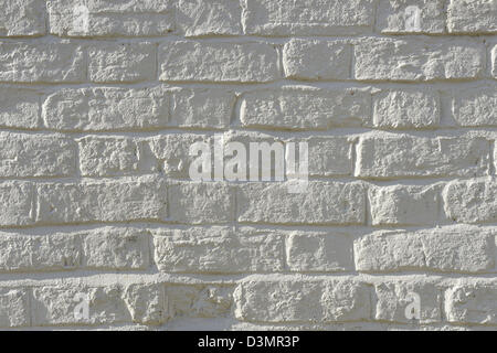 Abstract white painted brick wall background Stock Photo