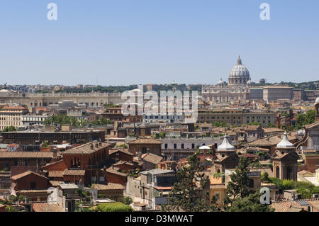 Italy, Lazio, Rome, Saint Peter Basilica Dome view From Pincio Hill Stock Photo