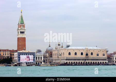 View on St Mark's Square, Doges Palace and the Campanile tower. Venice, Italy Stock Photo