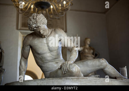 The famous roman statue of a Dying Gaul, probably a copy of a Hellenistic statue in the Capitoline Museum in Rome Italy Stock Photo