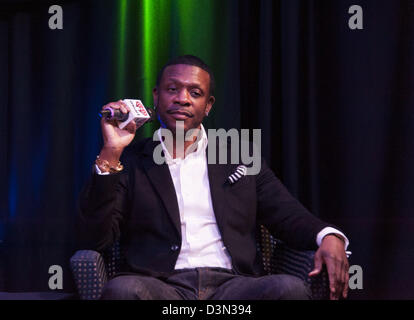 Feb. 21, 2013 - Philadelphia, Pennsylvania, U.S - American Music Award winner, R&B singer, author and radio host, KEITH SWEAT,  visited the WDAS-FM IHeart Radio Theater In Philadelphia to promote his new relationship book 'Make It Last Forever' (Credit Image: © Ricky Fitchett/ZUMAPRESS.com) Stock Photo