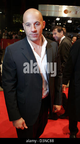 (dpa file) - The picture shows US American actor Vin Diesel at the 56th Berlinale Festival in Berlin, 16 February 2006. Photo: Jan Woitas Stock Photo