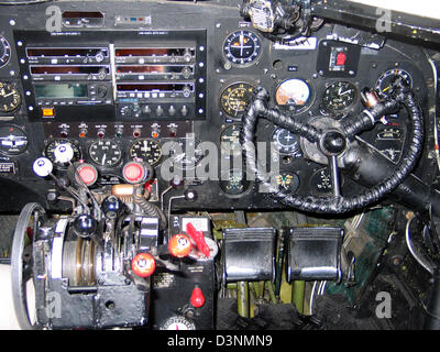 Old DC-7 airplane cockpit interior view Stock Photo - Alamy