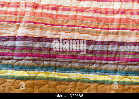 Rainbow striped fabric. Horizontal lines. Stock Photo