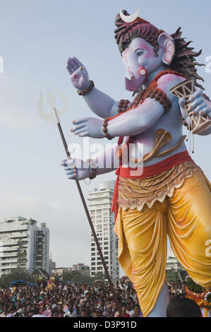 Idol of Lord Ganesha representing Lord Shiva at immersion ceremony, Mumbai, Maharashtra, India Stock Photo