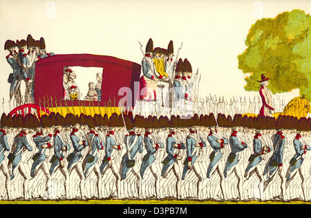 The return of the French royal family to Paris, France, 25th June 1791. Stock Photo