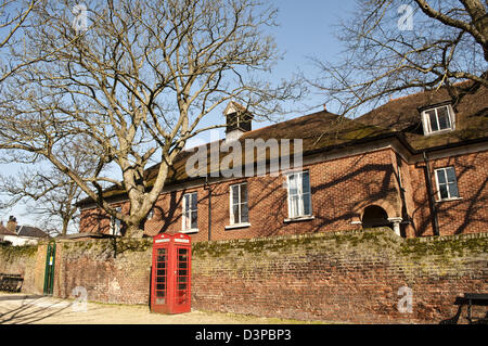 Red telephone booth, Hampstead, London, UK Stock Photo