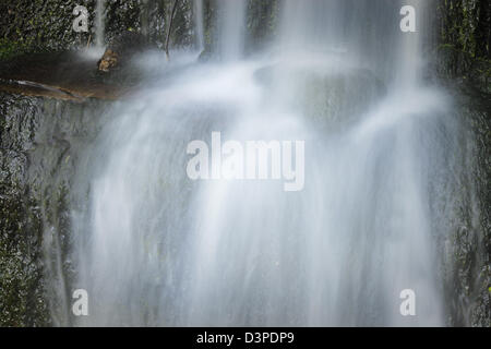 Melin Court (also Melin Cwrt) waterfall Resolven Vale of Neath Neath & Port Talbot South Wales UKv Stock Photo