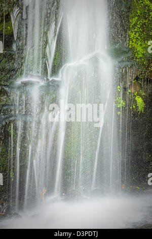 Melin Court (also Melin Cwrt) waterfall Resolven Vale of Neath Neath & Port Talbot South Wales UK Stock Photo