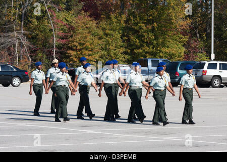 Army JROTC Female Drill Competition Stock Photo