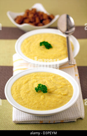 Pumpkin vichyssoise. Recipe available. Stock Photo