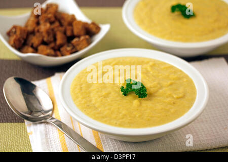 Pumpkin vichyssoise. Recipe available. Stock Photo