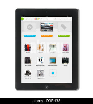 Looking at one's account page with the ebay app on a 4th generation Apple iPad, UK Stock Photo