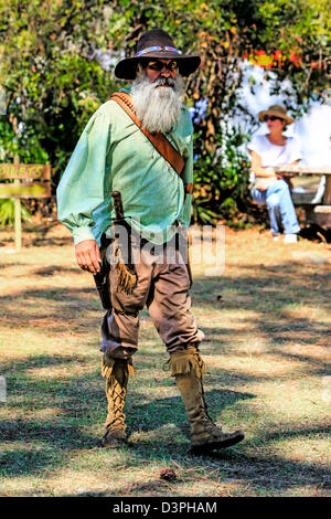 Wild West Prospector/mountain male actor at a pioneer event in Florida Stock Photo