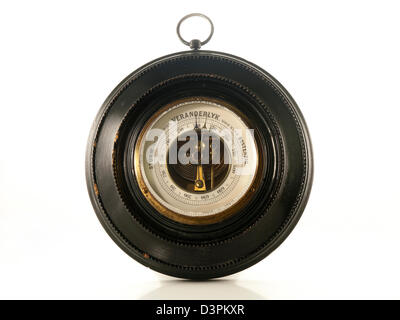 antique barometer isolated on a white background Stock Photo