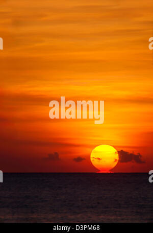 Sunrise from the north eastern side of the island of Bali, Indonesia. Stock Photo
