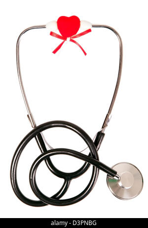 Black ribbon, stethoscope and heart on blue background. Melanoma ...
