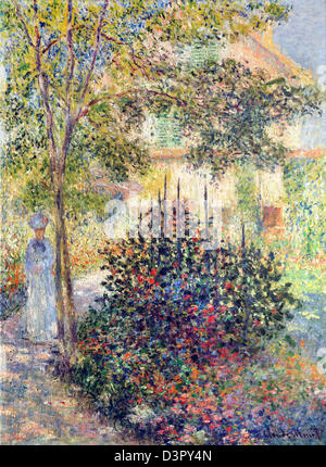 Claude Monet, Camille Monet in the Garden at Argenteuil 1876 Oil on canvas. Metropolitan Museum of Art, New York City, USA Stock Photo