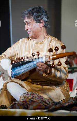 Sarod Maestro Ustad Amjad Ali Khan in a concert Stock Photo