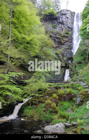 Pistyll Rhaeadr Waterfall Nr Llanrhaeadr ym Mochnant Powys Wales Cymru UK GB Stock Photo