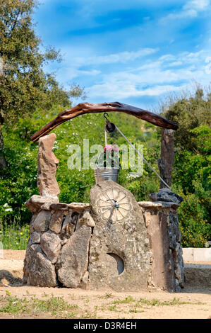 water well with bucket Stock Photo