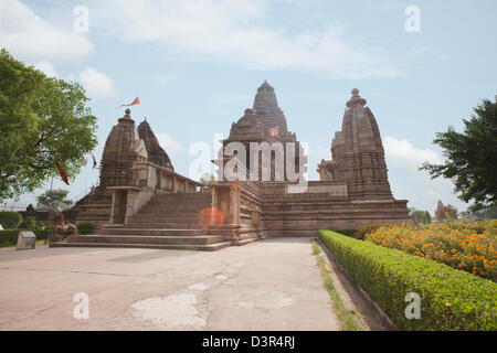 Facade of Jain Temple, Khajuraho temples, Chhatarpur District, Madhya Pradesh, India Stock Photo