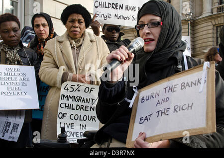 DISABILTY GROUP PROTESTING LATEST FUNDING AND BENEFIT CUTS Stock Photo