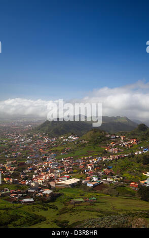 North-east of Tenerife, view from Mirador Jardina towards Las Mersedes and La Laguna Stock Photo