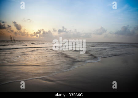 Hazira Beach at sunset, Surat, Gujarat, India Stock Photo - Alamy