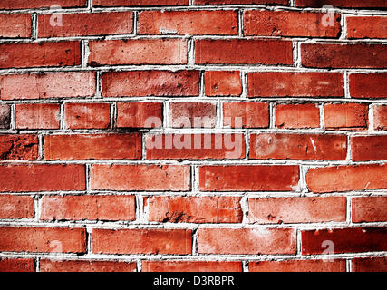 Cracked and dangerous brick wall Stock Photo