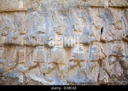 chamber b, sanctuary, archaeological area, yazilikaya, hattusa area, central anatolia, turkey, asia Stock Photo