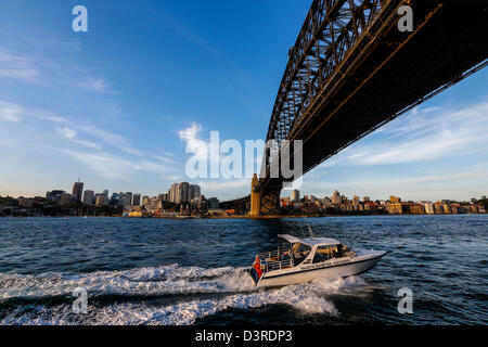 View from under the Syndey Harbour Bridge Stock Photo