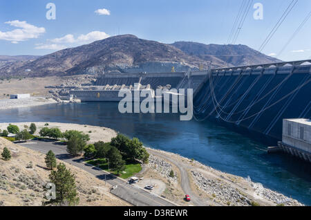 Coulee Dam, Washington, United States, Grand Coulee Dam is the largest producer of hydroelectricity in the United States Stock Photo