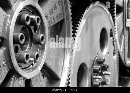 Gear train of an open transmission Stock Photo