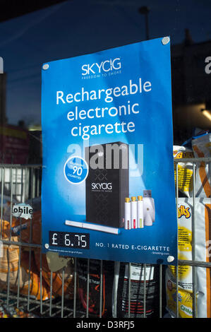 Rechargeable Electronic Cigarette Advert Stock Photo
