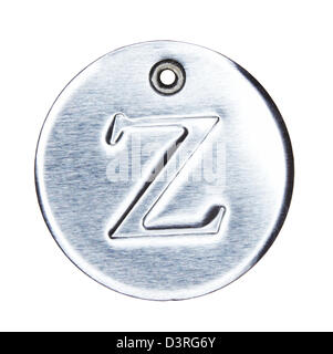 Brushed metal letter of the alphabet z Stock Photo
