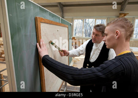 Berlin, Germany, apprentices learn the carpentry trade Stock Photo