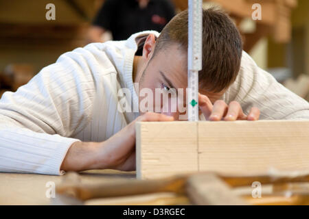 Berlin, Germany, apprentices learn the carpentry trade Stock Photo