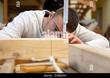 Berlin, Germany, apprentices learn the carpentry trade Stock Photo