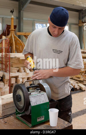 Berlin, Germany, apprentices learn the carpentry trade Stock Photo