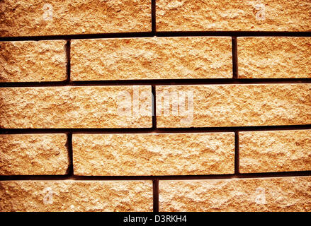 Yellow grunge texture of brick wall  Stock Photo