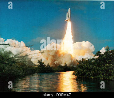 This glossy photo captures a key moment in the Space Shuttle program ...