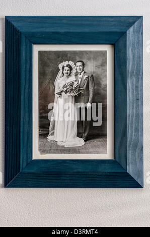 Vintage framed wedding photograph, mid 20th century Stock Photo