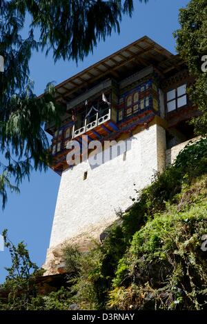 Cheri Goemba (monastery),or Chagri dorjidhen,high up in the himalayan mountains not far from Thimpu,36MPX,HI-RES Stock Photo