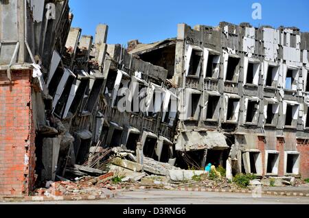 Malam Jabba Ski Resort and Hotel in Swat Valley, Pakistan after it was destroyed by Taliban militants. Stock Photo