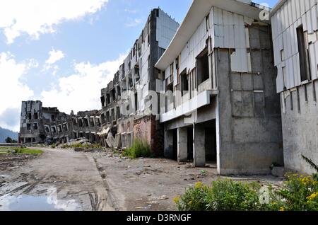 Malam Jabba Ski Resort and Hotel in Swat Valley, Pakistan after it was destroyed by Taliban militants. Stock Photo