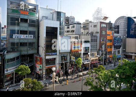 Amerika-mura (American Village) district in Shinsaibashi, Namba, Osaka is a popular shopping area for teenagers and young adults Stock Photo