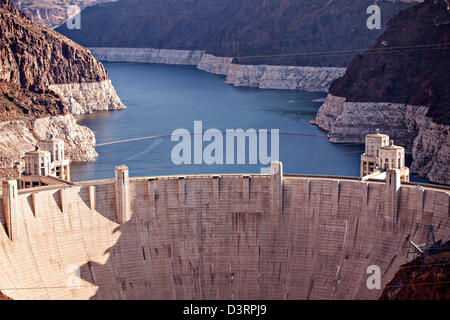 Aerial view of the Hoover Dam, NV. Stock Photo