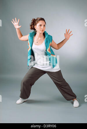 cool looking dancer posing . breakdance Stock Photo