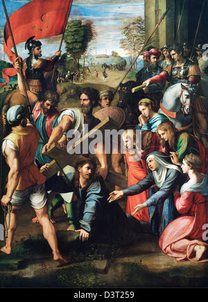 Raphael, Christ Falling on the Way to Calvary 1516 Oil on canvas. Museo del Prado, Madrid Stock Photo